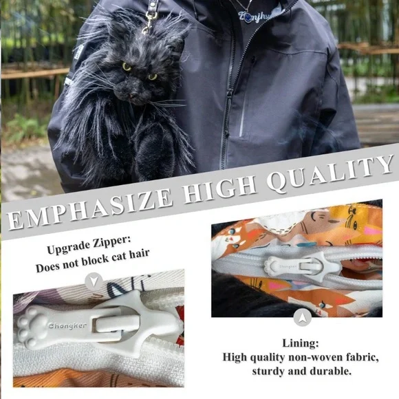 Cat Shaped Backpack - Handcrafted Stuffed Animals Bag, Black Cat Plush Bag new - Picture 5 of 9